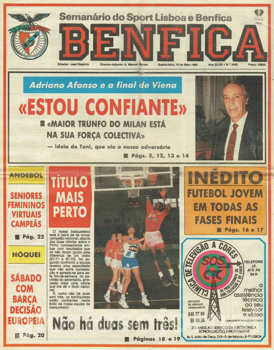 jornal o benfica 2482 1990-05-16